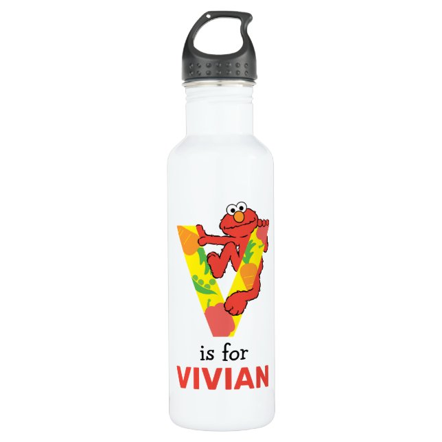Elmo Alphabet | V Vegetable 710 Ml Water Bottle (Front)