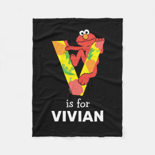 Elmo Alphabet   V Vegetable Fleece Blanket
