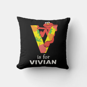 Elmo Alphabet   V Vegetable Throw Pillow