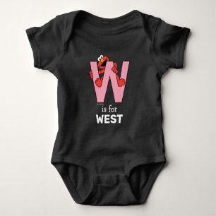 Elmo Alphabet   W Pink Baby Bodysuit