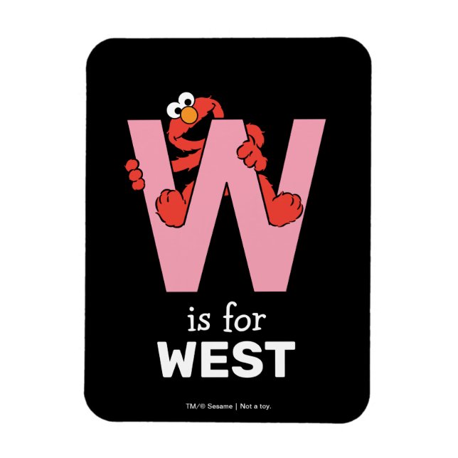 Elmo Alphabet | W Pink Magnet (Vertical)