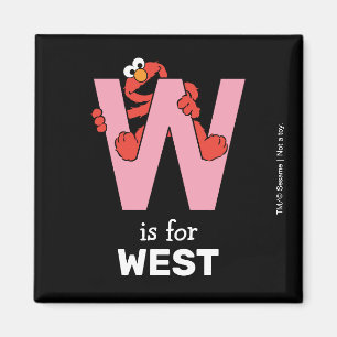 Elmo Alphabet W Pink Magnet
