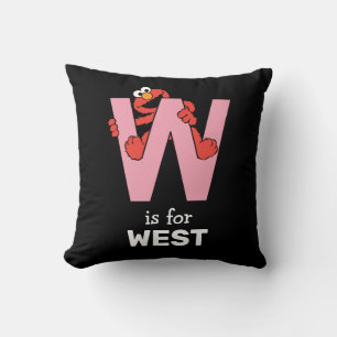 Elmo Alphabet   W Pink Throw Pillow