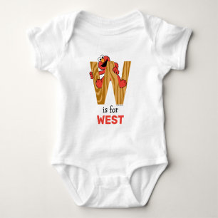Elmo Alphabet   W Wood Baby Bodysuit
