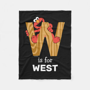 Elmo Alphabet   W Wood Fleece Blanket