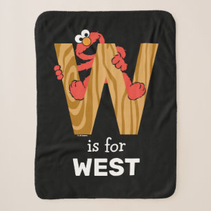 Elmo Alphabet   W Wood Sherpa Blanket