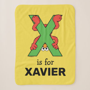 Elmo Alphabet   X Green Sherpa Blanket