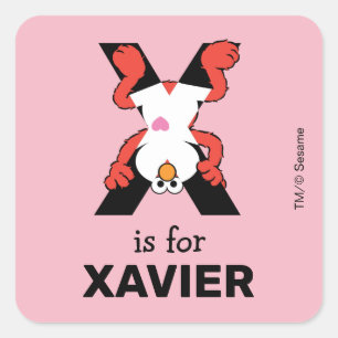 Elmo Alphabet   X Xray Square Sticker