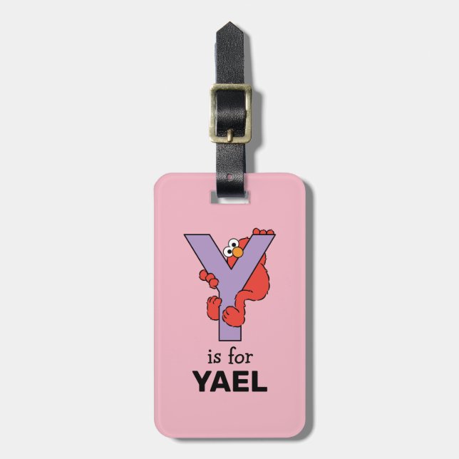 Elmo Alphabet | Y Purple Luggage Tag (Front Vertical)