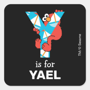 Elmo Alphabet   Y Yacht Square Sticker