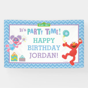Elmo and Abby Birthday Banner