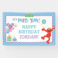 Elmo and Abby Birthday Banner