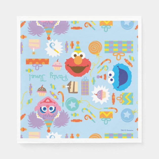 Elmo and Abby Birthday Napkin (Front)