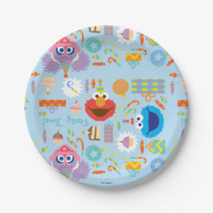Elmo and Abby Birthday Paper Plate