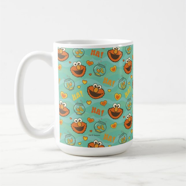Elmo and Goldfish Pattern Coffee Mug (Left)