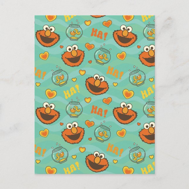 Elmo and Goldfish Pattern Postcard (Front)