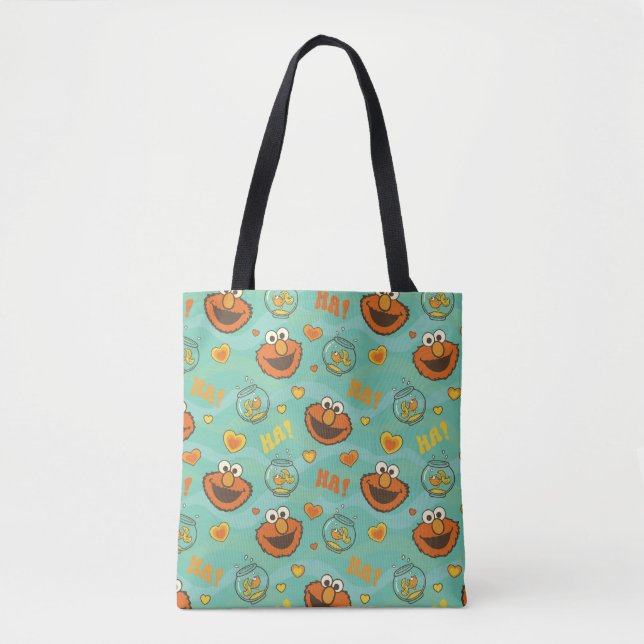 Elmo and Goldfish Pattern Tote Bag (Front)