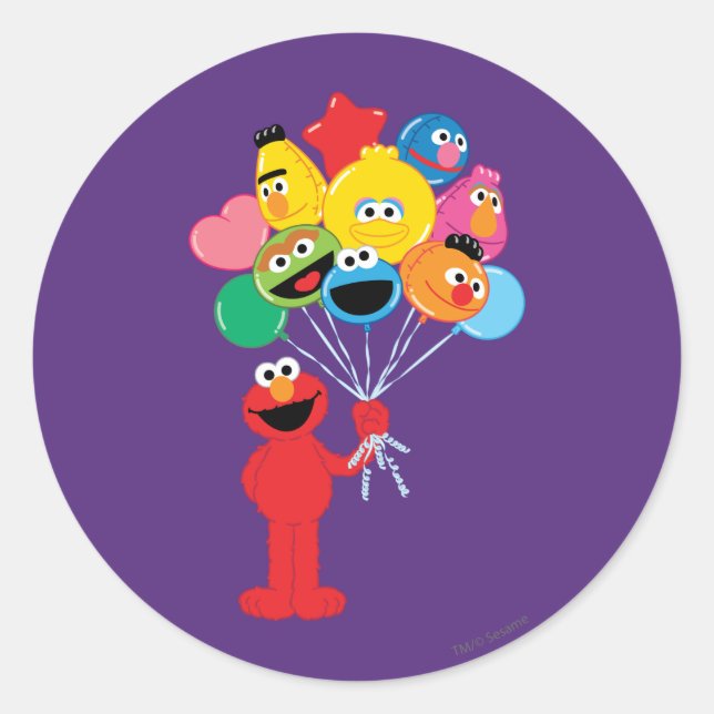 Elmo Balloons Classic Round Sticker (Front)