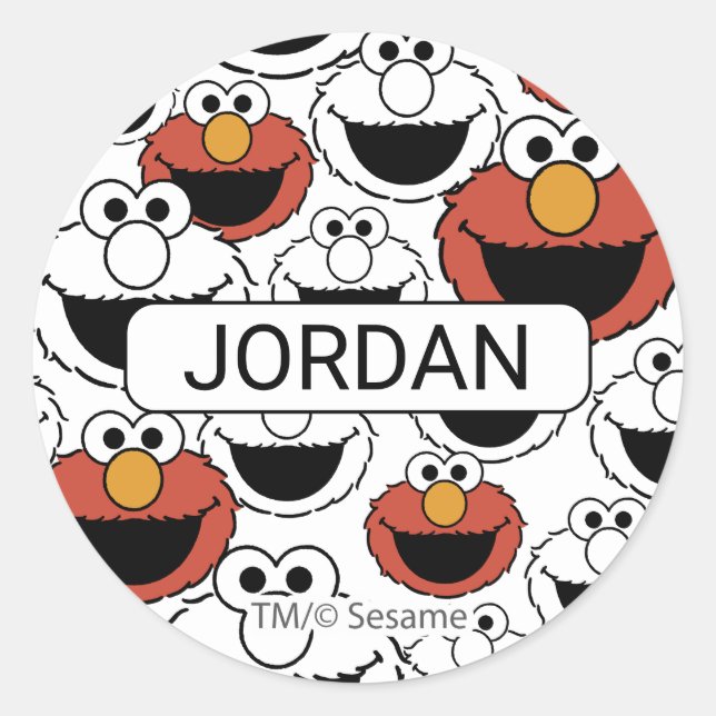 Elmo Color Pop Face Pattern Classic Round Sticker (Front)