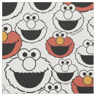 Elmo Colour Pop Face Pattern Fabric