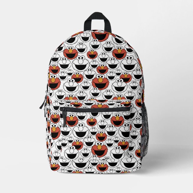 Elmo Colour Pop Face Pattern Printed Backpack (Front)