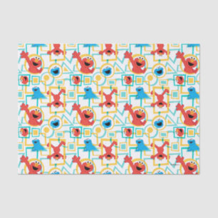 Elmo & Cookie Monster Fun Shapes Pattern Tissue Paper