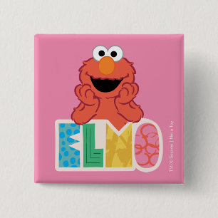 Elmo Cute & Fun 2 Inch Square Button