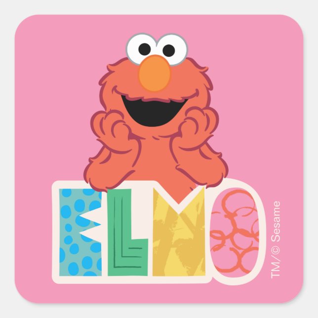 Elmo Cute & Fun Square Sticker (Front)