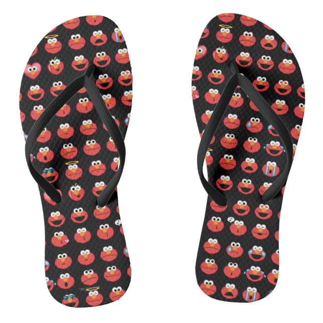 Elmo Emoji Pattern Flip Flops (Footbed)