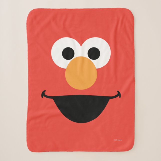 Elmo Face Art Sherpa Blanket (Front)