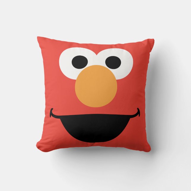 Elmo Face Art Throw Pillow (Front)