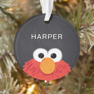 Elmo Face Chalkboard   Customized Name & Photo Ornament