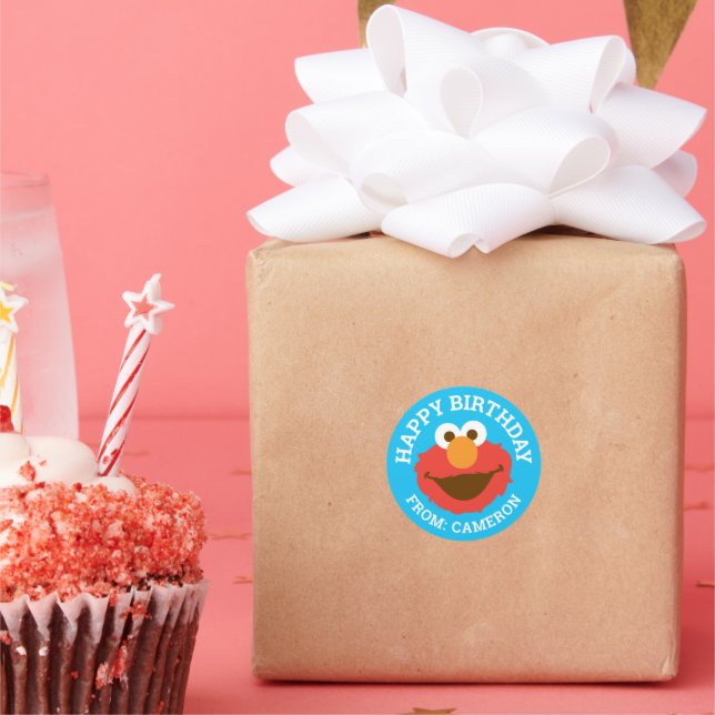 Elmo Face | Happy Birthday Gift Tag (Party)