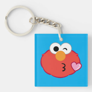 Elmo Face Throwing a Kiss Keychain
