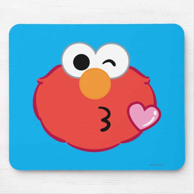 Elmo Face Throwing a Kiss Mouse Pad (Front)