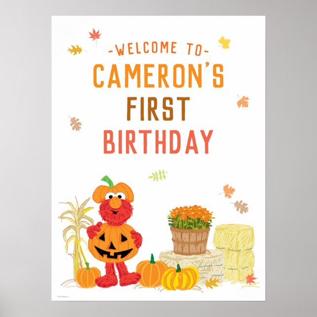 Elmo Fall Citrouille Première Affiche de bienvenue (Devant)