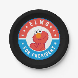 Elmo for President Badge Paper Plate