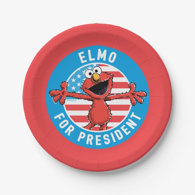 Elmo for President - Flag Paper Plate (Front)