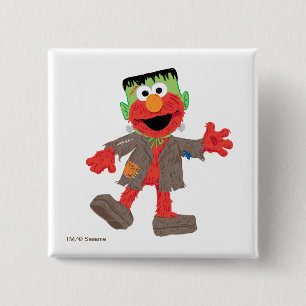 Elmo   Frankenstein Costume 2 Inch Square Button