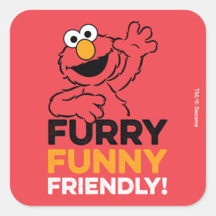Elmo   Furry Funny Friendly Square Sticker