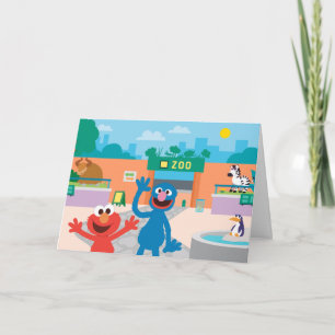 Elmo & Grover Zoo Scene Card