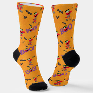 Elmo   Halloween Boo Pattern Socks