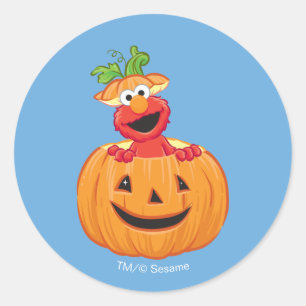 Elmo   Halloween Jack-O-Lantern Classic Round Sticker