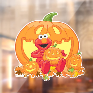 Elmo   Halloween Pumpkins Window Cling
