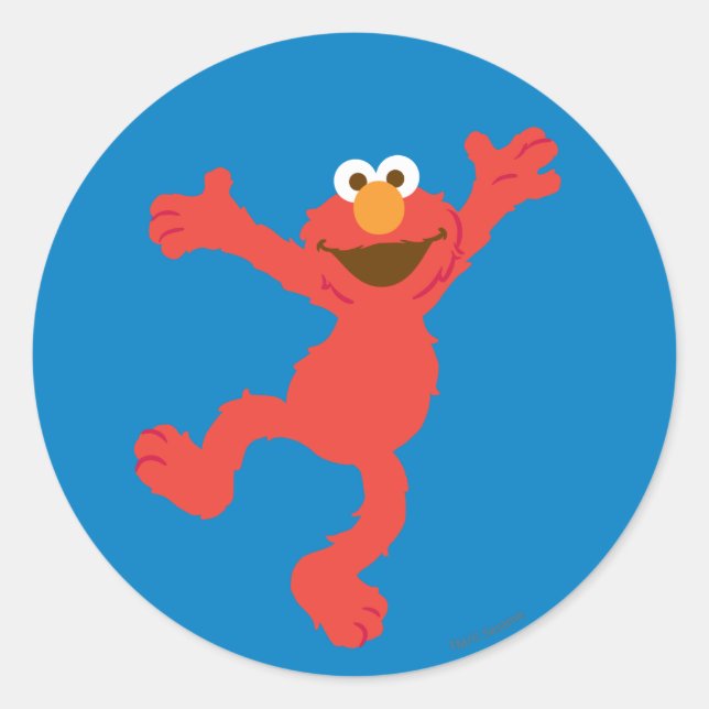 Elmo Happy Dancing Classic Round Sticker (Front)