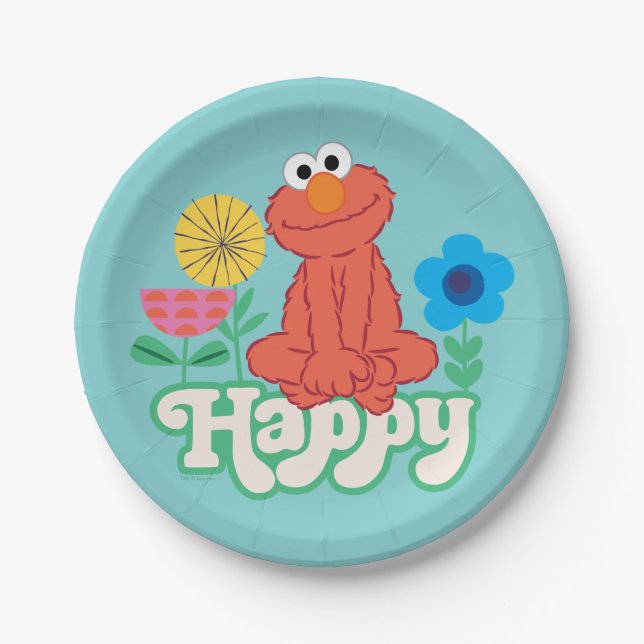 Elmo Happy! Paper Plate (Front)