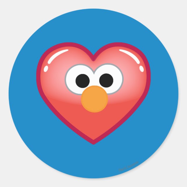 Elmo Heart Classic Round Sticker (Front)