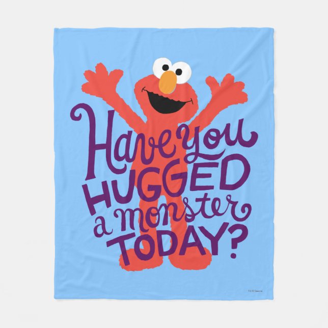 Elmo Hugging Fleece Blanket (Front)