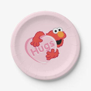 Elmo "Hugs" Valentine Heart Candy Paper Plate