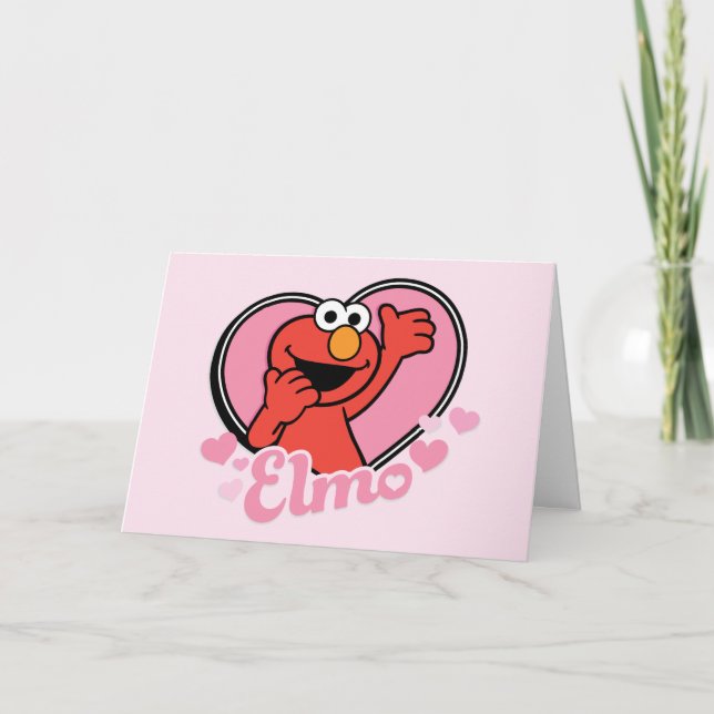 Elmo in Heart Valentine Holiday Card (Front)